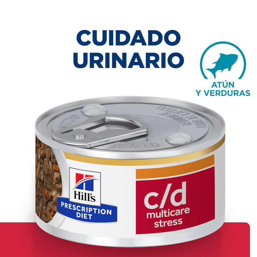 82 g Hill's Prescription Diet c/d Cuidado Urinario Estr&eacute;s Estofado de At&uacute;n lata para gatos, , large Imagen numero 9